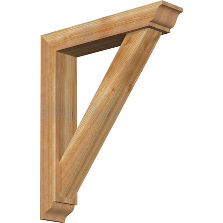 Ekena Millwork Traditional Traditional Rough Sawn Bracket w/ Offset Brace, Western Red Cedar, 6"W x 30"D x 36"H BKT0604X30X36TRA01RWR
